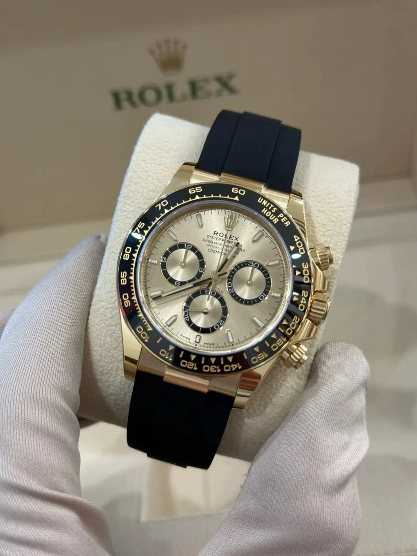 Rolex Daytona Gold Black Oysterfex
