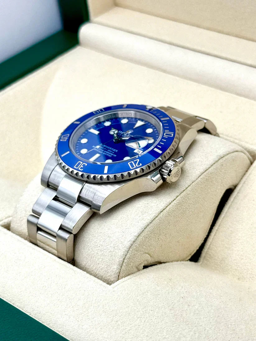 Rolex Submariner Date Or blanc & Bleue