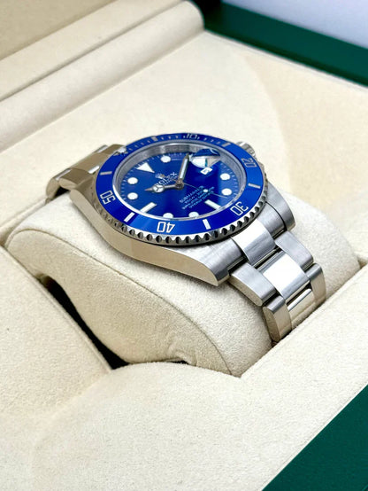 Rolex Submariner Date Or blanc & Bleue